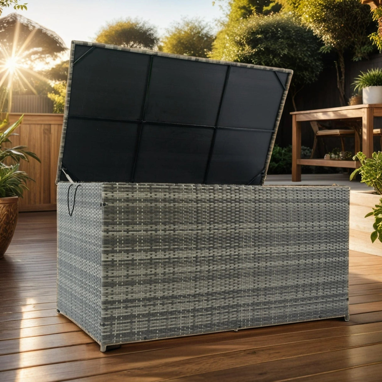 Outdoor Storage Box, Wicker Patio Deck Boxes With Lid, Outdoor Cushion Storage For Kids Toys, Pillows, Towel, Wicker by Couch.com