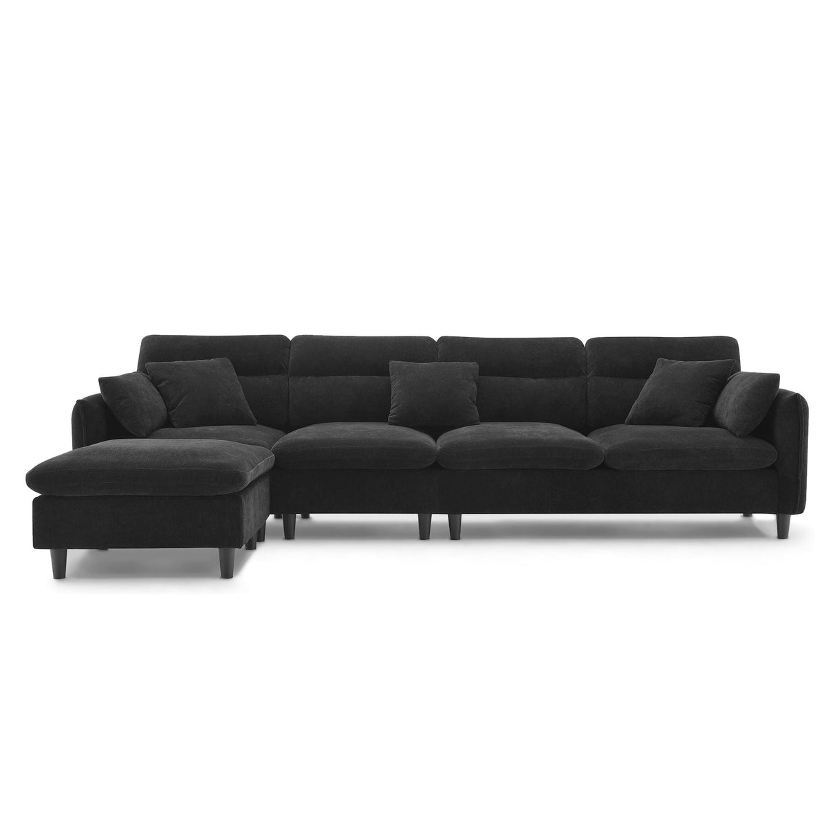 Modern Convertible Sectional Sofa L Shaped Reversible Couch Set With Free Pillows 5 Seat Cloud With Ottoman by Couch.com