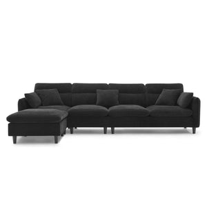 Modern Convertible Sectional Sofa L Shaped Reversible Couch Set With Free Pillows 5 Seat Cloud With Ottoman by Couch.com