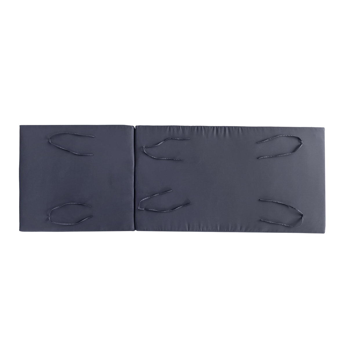Lounge Chaise Set in Black Acacia Wood with Water-Resistant Cushions