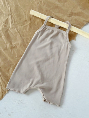 Baby Sunken Stripe Camisole One-piece Romper