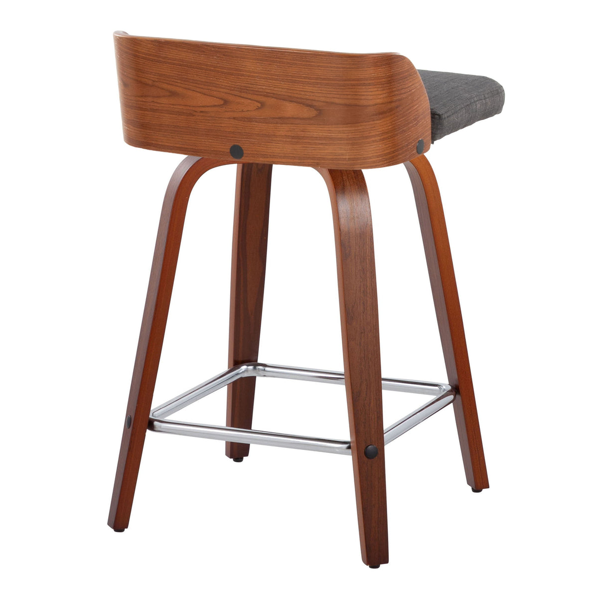 Maya - Mid Century Modern Fixed Height Counter Stool With Swivel With Square Footrest (Set of 2) by Couch.com
