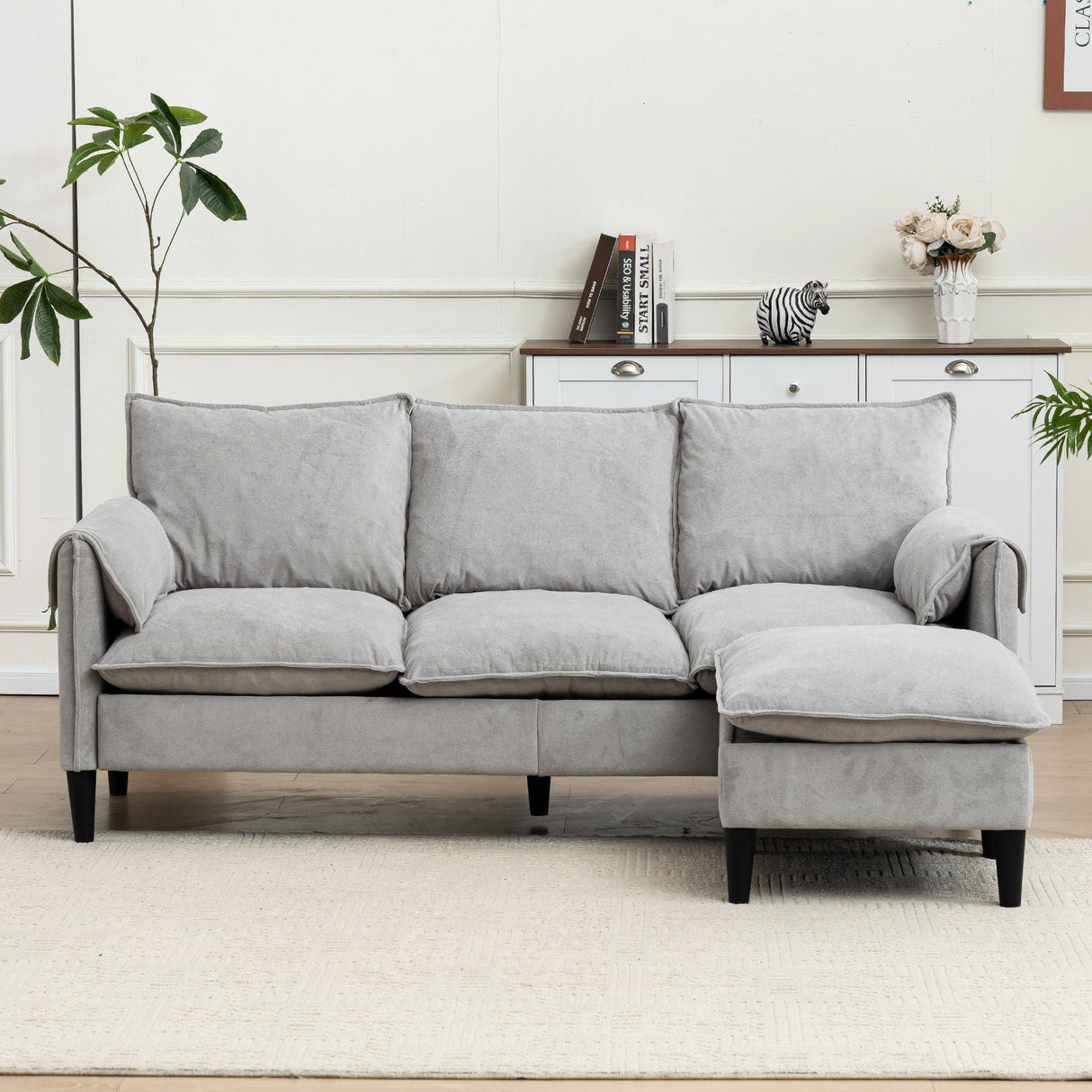 Convertible Combination Sofa With Footstools With Storage by Couch.com