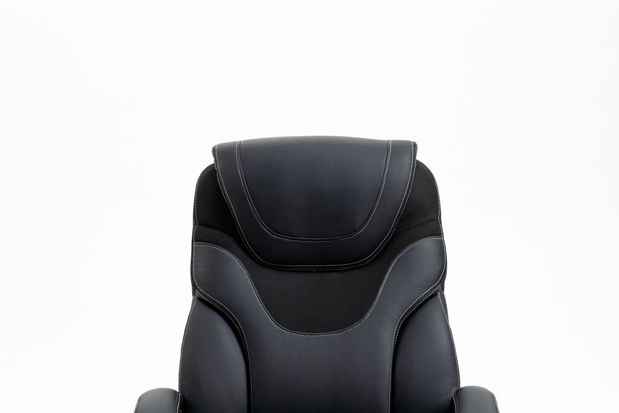 Massage Reclining Office Chair With Footrest, High Back Computer Chair Home Desk Ergonomic Executive Office Chair With Armrests, Adjustable Height - Black by Couch.com