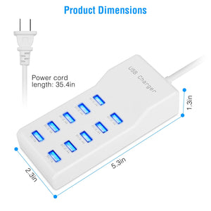 10 Ports USB Charging Station Hub 50W by DirectDeals