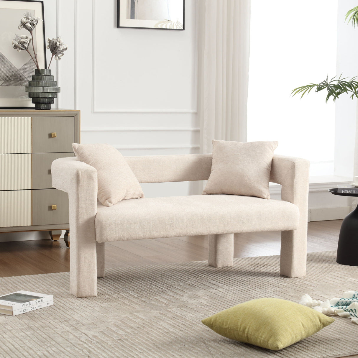 Modern Chenille Loveseat Sofa, Comfy Upholstered 2 Seater by Couch.com