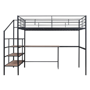Loft Bed With Desk And Lateral Storage Ladder