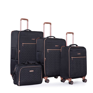4 Piece Set, Softshell Suitcase Spinner Wheels Terylene Luggage Sets by Couch.com