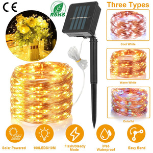 100 LEDs Solar String Lights Outdoor by DirectDeals