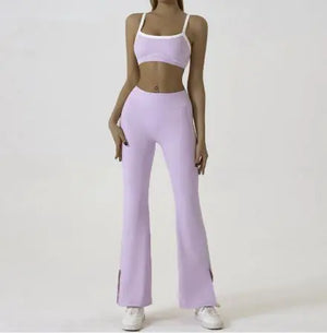 Spaghetti Strap Contrast Color Yoga Sports Suit