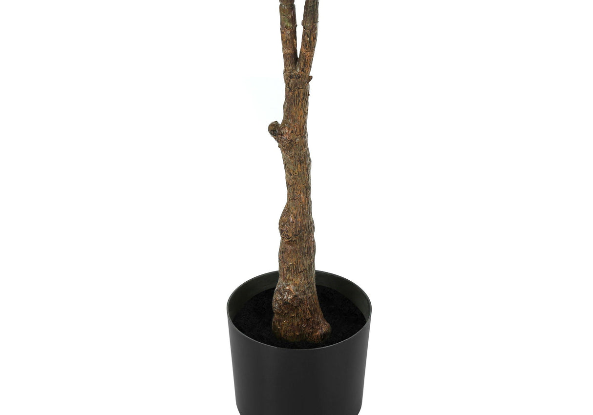 52" Tall, Artificial Plant, Rubber Tree, Indoor, Faux, Fake, Floor, Greenery, Potted, Real Touch, Decorative - Green / Black by Couch.com
