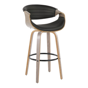 Symphony - Mid-Century Modern Fixed Height Barstool With Swivel With Round Footrest (Set of 2) by Couch.com
