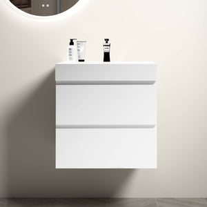 Alice - Bathroom Vanity With Large Storage, Sink Wall Mounted Floating Bathroom Vanity For Modern Bathroom, One-Piece Sink Basin Without Drain And Faucet by Couch.com