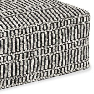 Safford - Square Woven Outdoor / Indoor Pouf - Black / White by Couch.com
