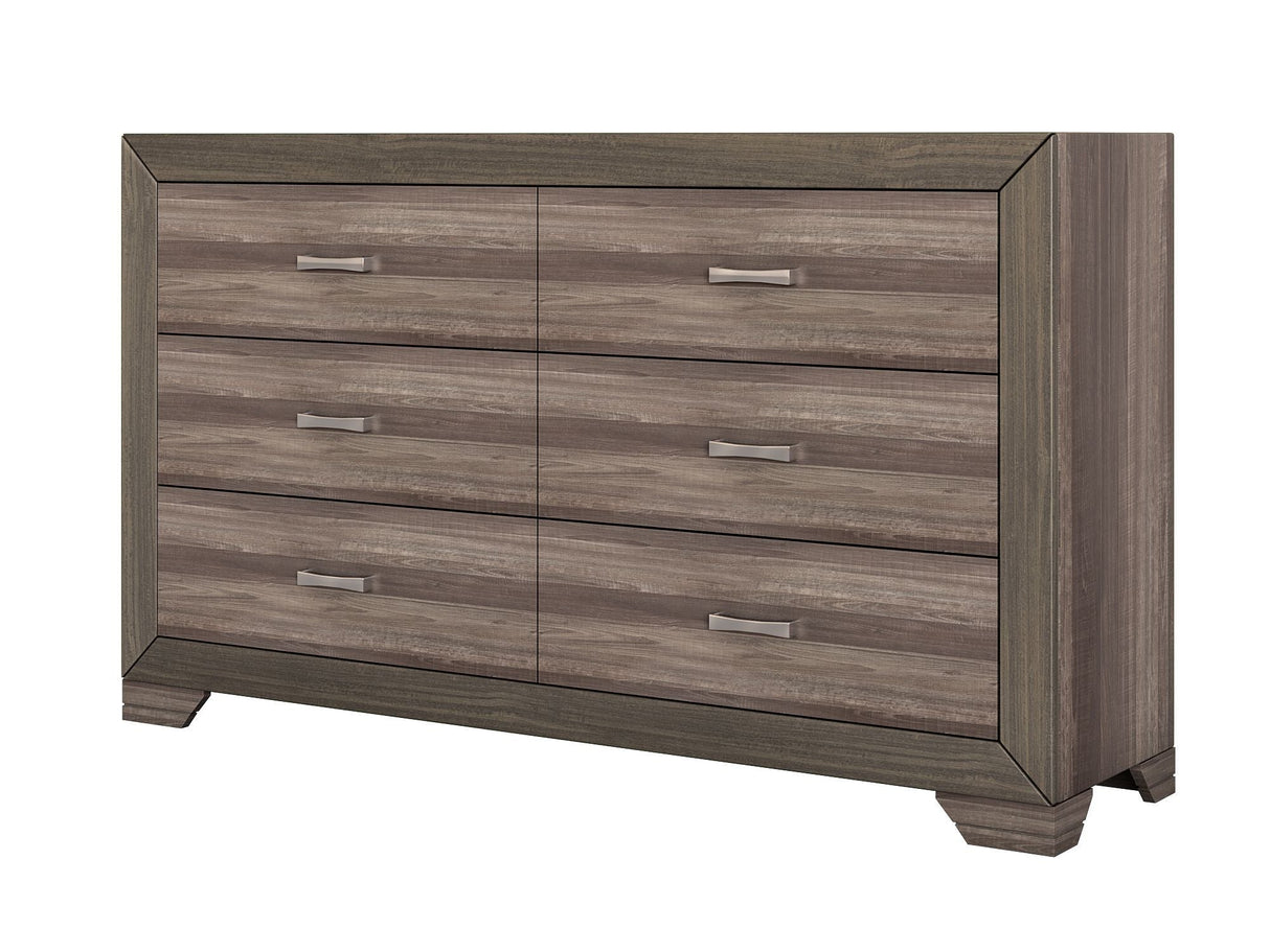 Six Drawer Dresser - Antique Brown / Gray by Couch.com