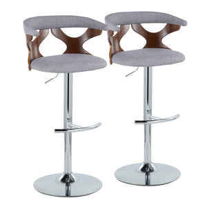 Gardenia - Mid Century Modern Adjustable Barstool With Swivel With Rounded T Footrest (Set of 2) by Couch.com