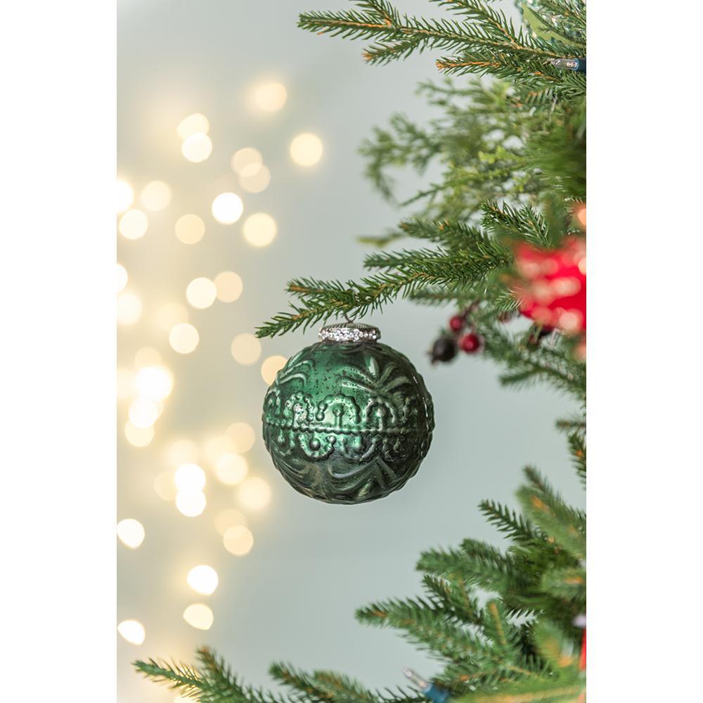 Christmas Ball Ornaments, Glass Decorative Hanging Ball Christmas Tree Ornaments, For Holiday Party Decorations (Set of 6) - Green by Couch.com