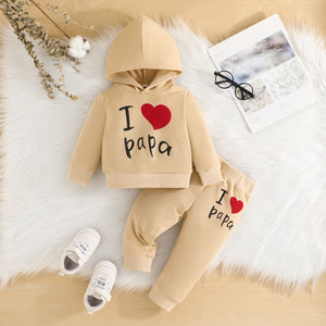 Hooded Printed Sweater Trousers Suit Casual All-matching