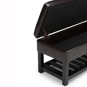 Cosmopolitan - Storage Ottoman Bench With Open Bottom - Tanners Brown by Couch.com