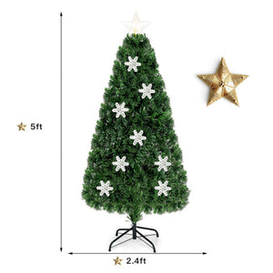LED Optic Artificial Christmas Tree with Snowflakes-5 Feet