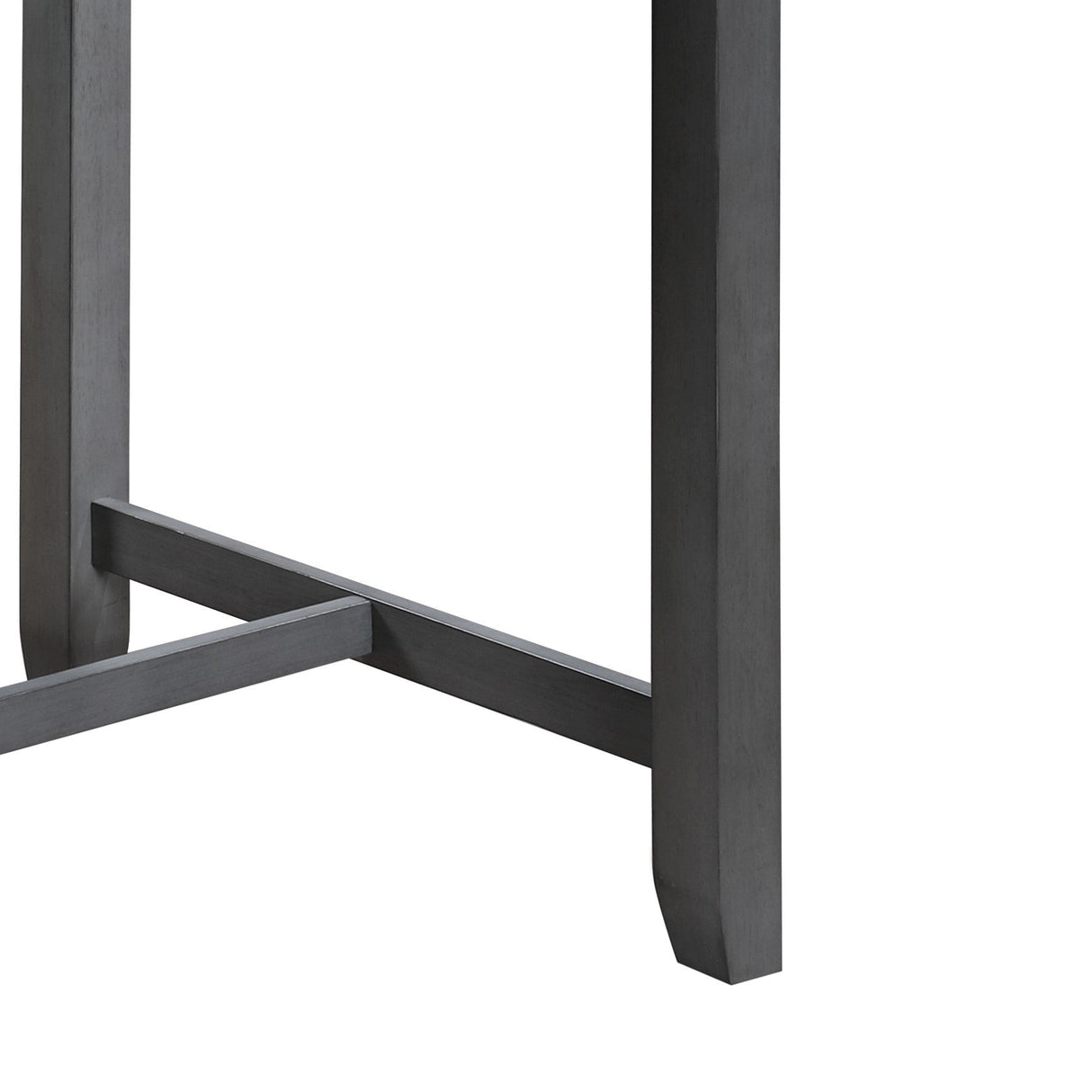 Graham 36' 3-Piece Gray Finish Small Space Counter Height Dining Table with Shelves and 2 Chairs