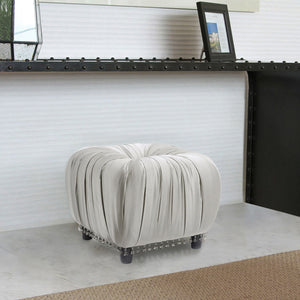 Gracie - Pleated Decorative Ottoman - Flint Gray by Couch.com
