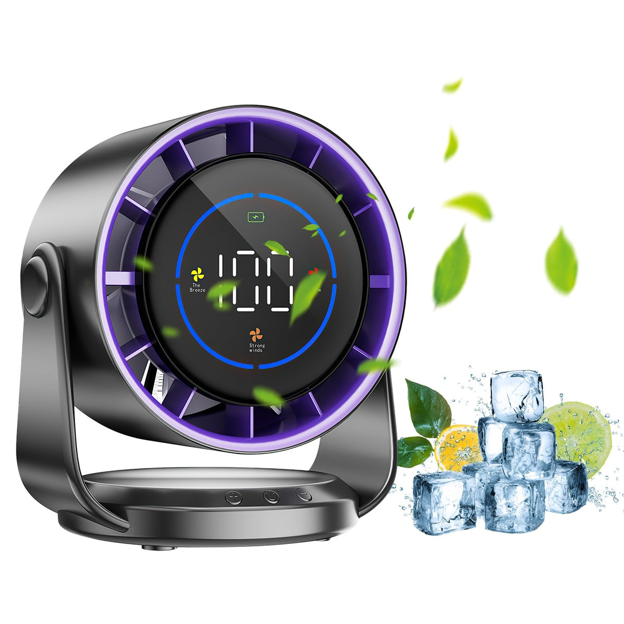 100 Speeds Desk Fan Battery Operated Wall Mounted Fan Rechargeable Mini Desk Fan with 120º Tilting Angle for Home Office Travel by DirectDeals