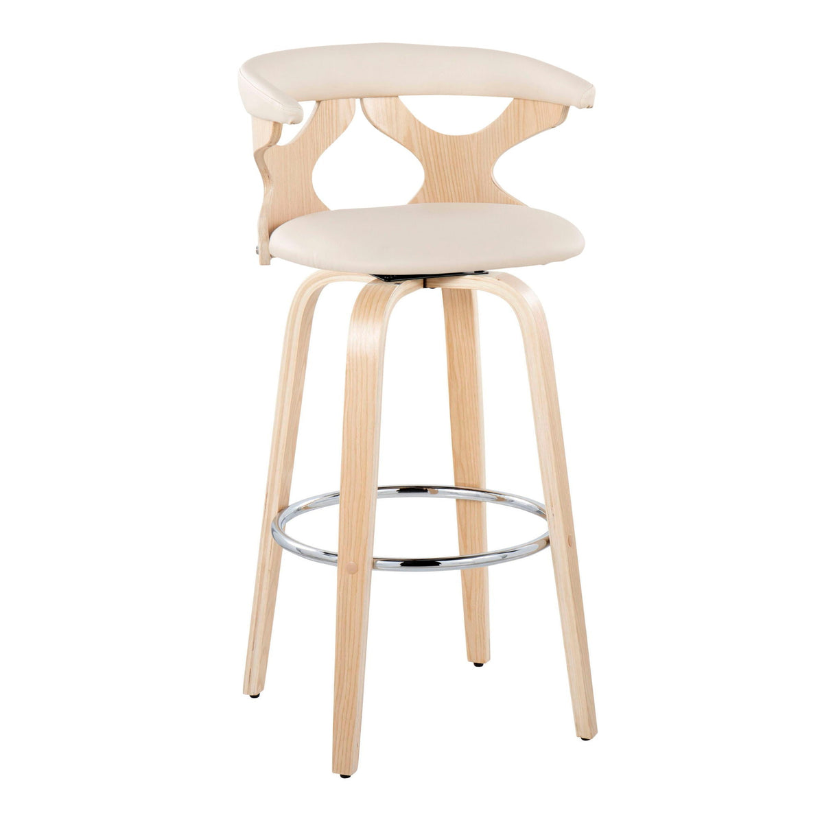 Gardenia - Contemporary Fixed Height Barstool With Swivel With Round Footrest (Set of 2) by Couch.com
