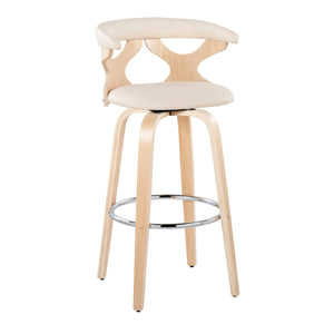 Gardenia - Contemporary Fixed Height Barstool With Swivel With Round Footrest (Set of 2) by Couch.com