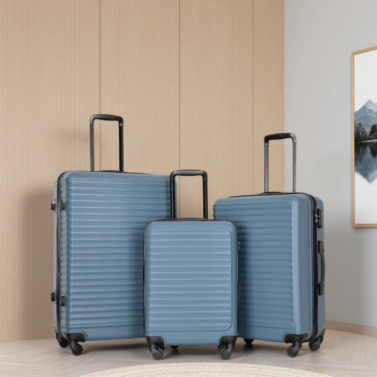 3 Piece Luggage Sets Lightweight Suitcase With Two Hooks, Spinner Wheels, Tsa Lock by Couch.com