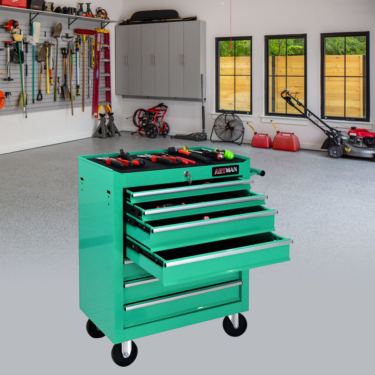 Multifunctional Tool Cart With Wheels And Drawers by Couch.com