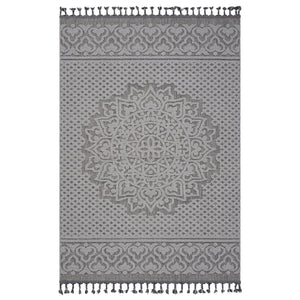 Guros - 4' X 6' Medallion Indoor / Outdoor Area Rug - Gray / White by Couch.com