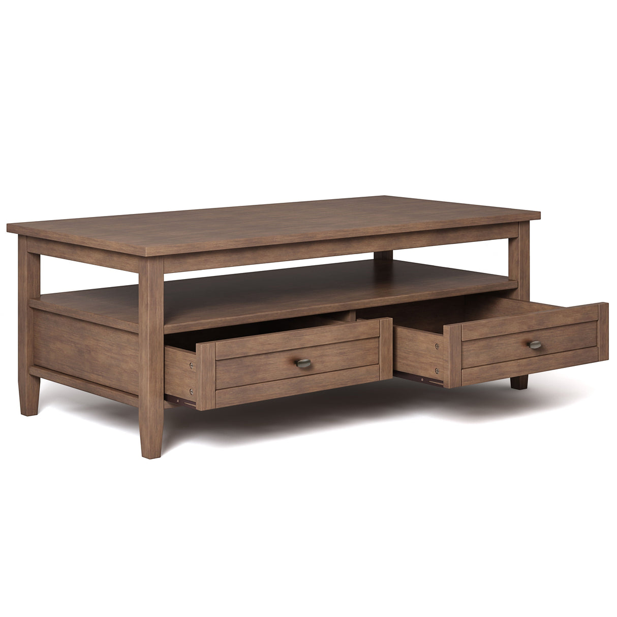 Warm Shaker - Coffee Table - Rustic Natural Aged Brown by Couch.com