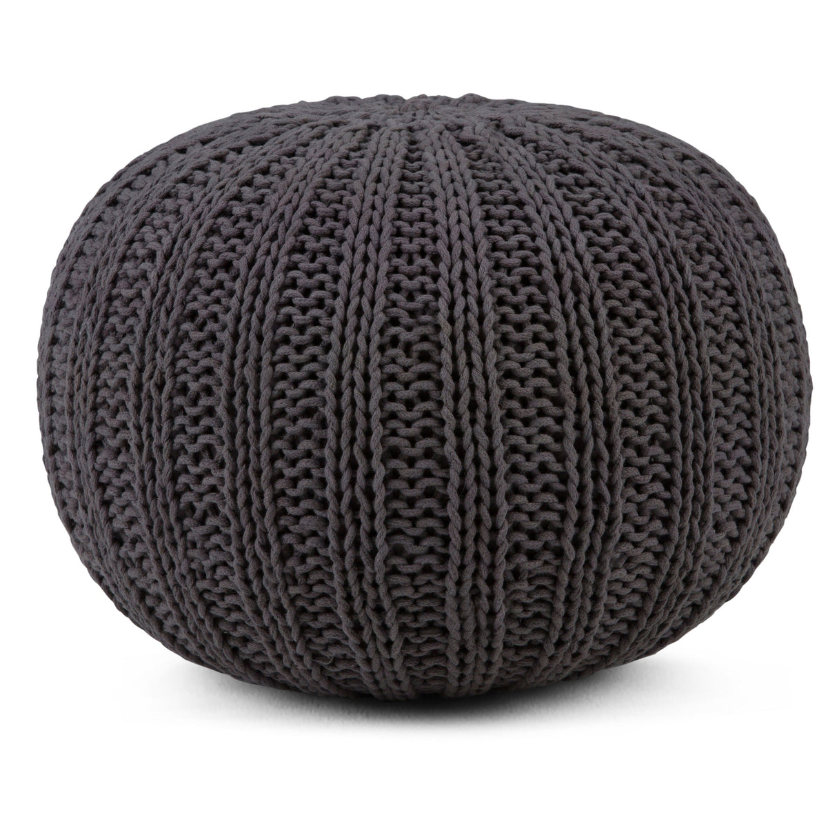 Shelby - Handcrafted Hand Knit Round Pouf by Couch.com