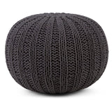 Shelby - Handcrafted Hand Knit Round Pouf by Couch.com