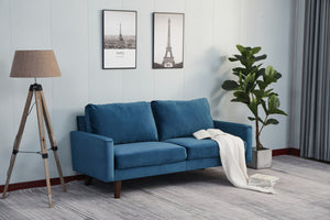 Couch.com Luxurious Comfort Stationary Loveseat Space Blue, Durable Design, Fabric Construction, Blue Finish by Couch.com