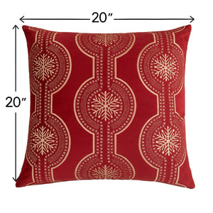 Holiday Throw Pillow With Snowflake Embroidery
