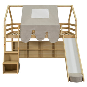 Loft Bed With House Shaped Frame And Tent by Couch.com