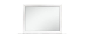A slightly tilted, large rectangular Civic - Mirror with a white frame is set against a plain white background, reflecting minimal light.