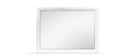A slightly tilted, large rectangular Civic - Mirror with a white frame is set against a plain white background, reflecting minimal light.