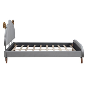 Upholstered Platform Bed With Sheep Shaped Headboard by Couch.com
