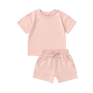 Children's Short Sleeve Baby Organic Cotton Shorts Suit