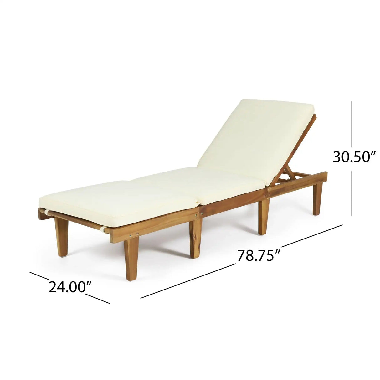 Ariana Wood Chaise Lounge with Cushion