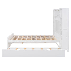 Bed With All In One Cabinet, Shelf And Sockets, Trundle by Couch.com