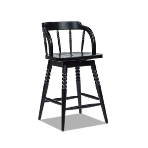 Breda - Turned Bubble Spindle Low Back Counter Stool - Black by Couch.com