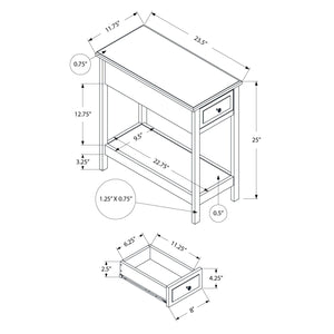 Accent End Table, 2 Tier, Storage Drawer, Transitional - Walnut