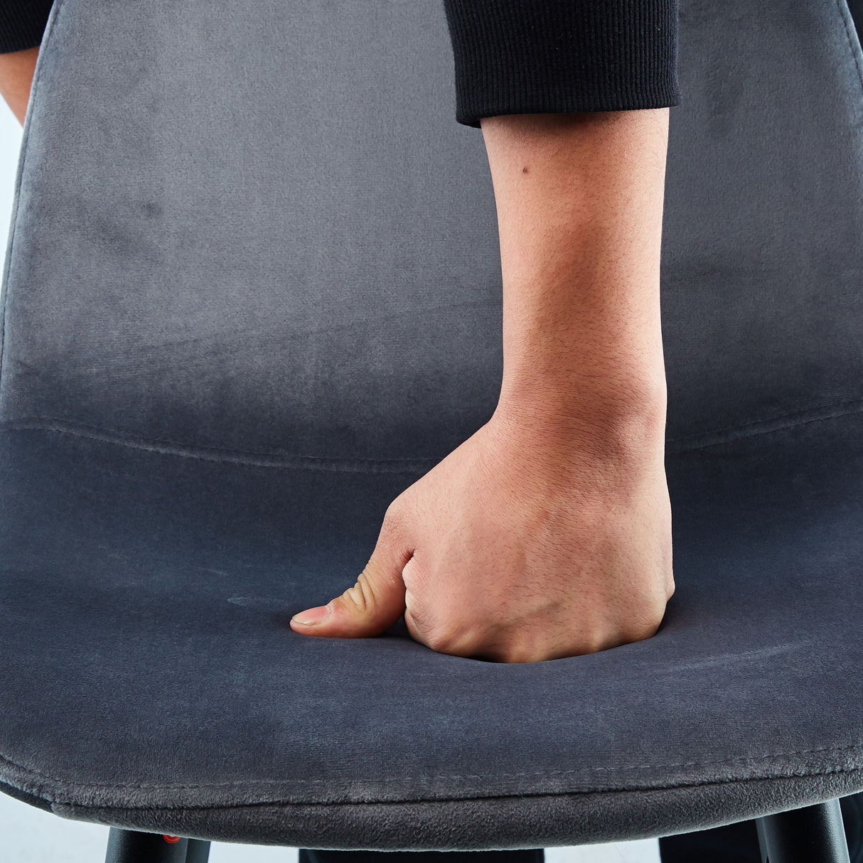 Bar Stool (Set of 2) Modern Counter Bar Height Chair With Back, Sturdy Metal Legs & Footrests, Island Stool For Kitchen Bar - Gray by Couch.com