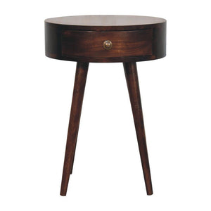 Nordic Circular Shaped Bedside Table - Walnut by Couch.com
