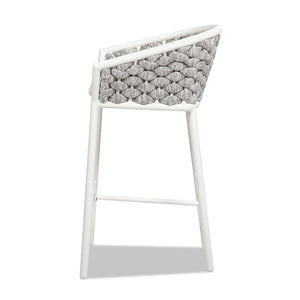 Rowan - Rope Barrel Low Back Patio Counter Stool (Set of 2) - Optic White by Couch.com