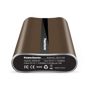 Portable Charger PowerMaster 20000mAh Power Bank Total 5.8A Output 3-USB Ports External
 
 Battery Pack Portable Phone Charger for IOS Phone11/Pro/Max/8 by DirectDeals